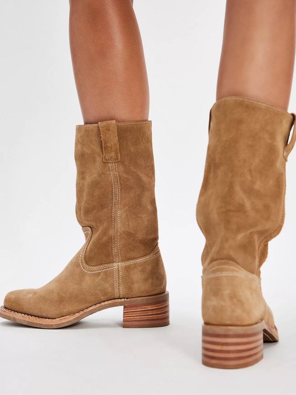 New Frye Campus 12R Boots Tan Buck Suede